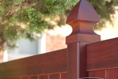 Illusions Mahogany PVC Vinyl Privacy Fence Panels look like stained mahogany fence without the maintenance. The most authentic looking vinyl woodgrain fence in the world. #vinylfence #woodgrain #cedarfence #woodfence #fenceideas #illusionsfence #privacyfence #privacy #backyardideas #curbappeal #homeideas #landscaping #landscapingideas #longisland #longislandny #connecticut #newyork #rhodeisland #newjersey #pennsylvania