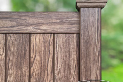 Illusions Walnut PVC Vinyl Privacy Fence Panels look like gorgeous walnut fence without the maintenance. The most authentic looking vinyl woodgrain fence in the world. #vinylfence #woodgrain #cedarfence #woodfence #fenceideas #illusionsfence #privacyfence #privacy #backyardideas #curbappeal #homeideas #landscaping #landscapingideas #longisland #longislandny #connecticut #newyork #rhodeisland #newjersey #pennsylvania
